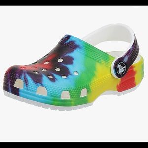 NWOT Crocs Rainbow Tie Dye